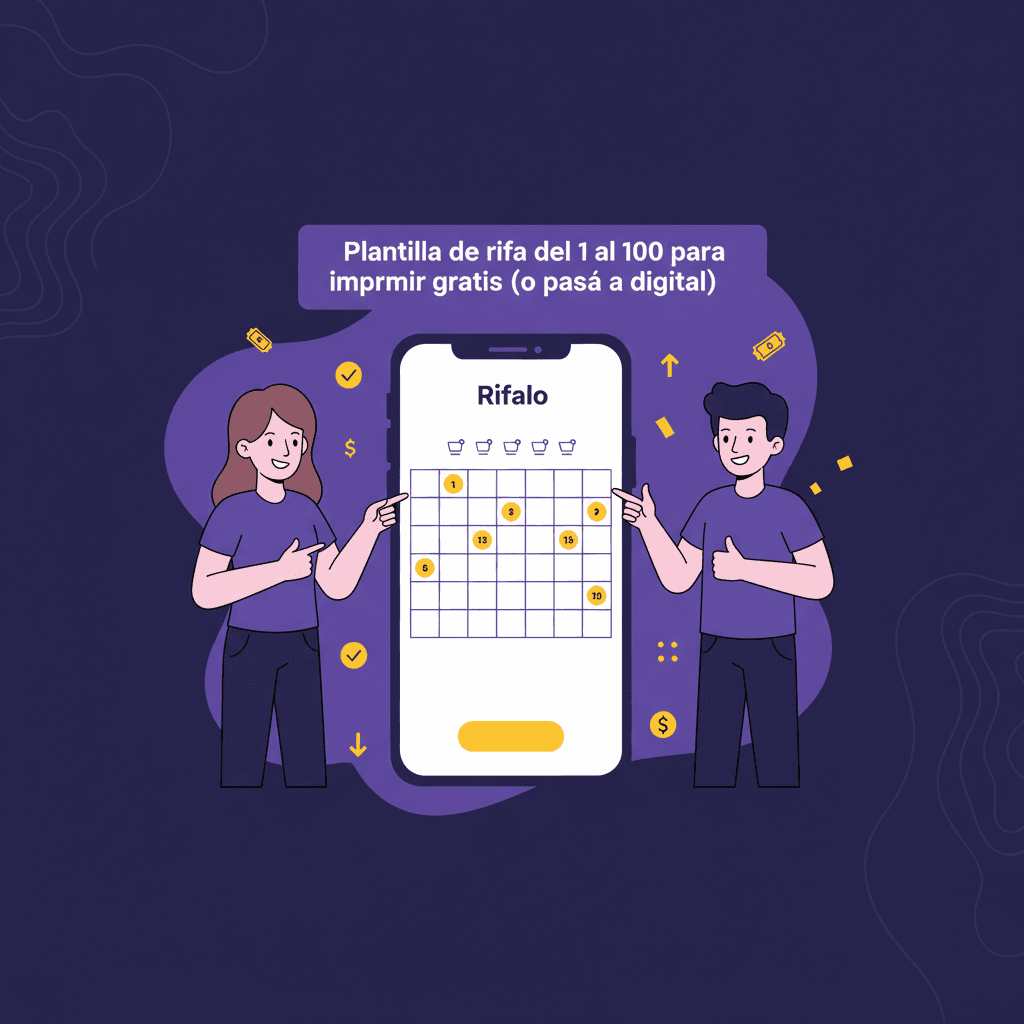Plantilla de rifa del 1 al 100 para imprimir gratis (o pasá a digital)